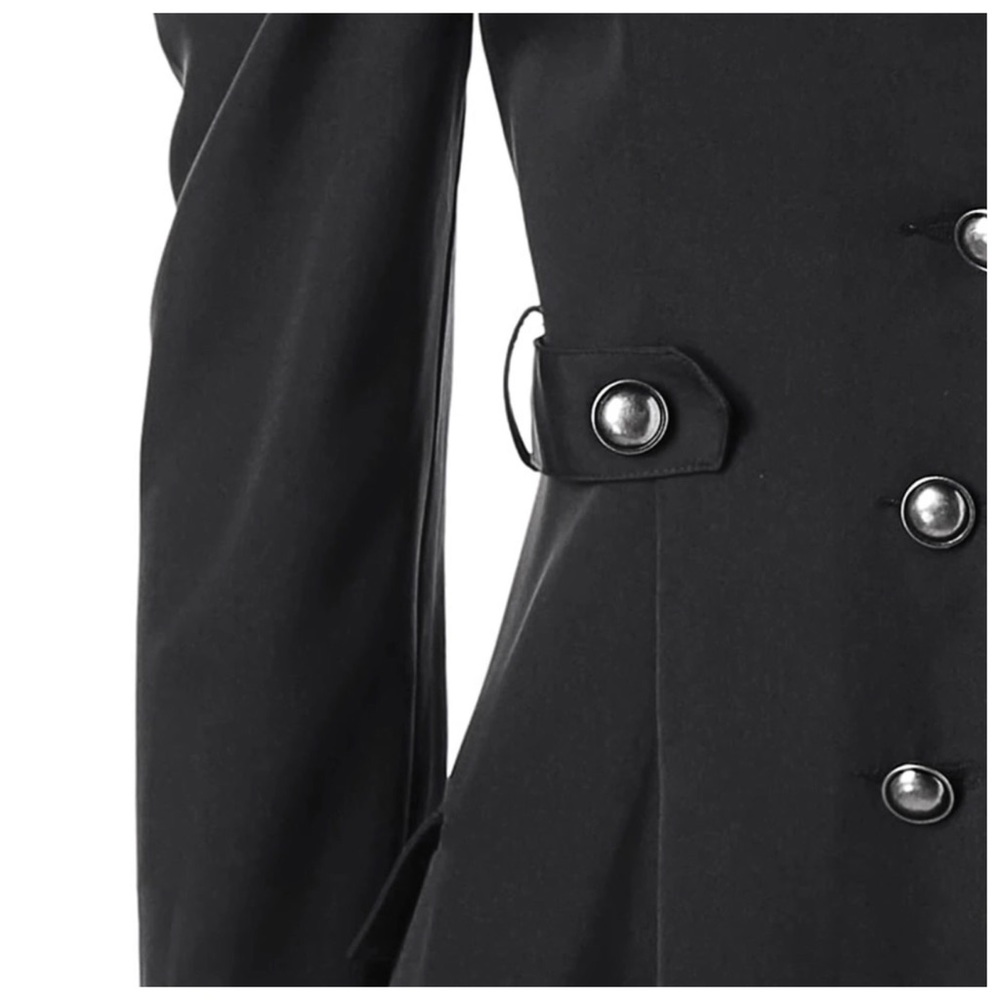 Military Button Asymmetrical High Low Dress - Picture 7 of 8